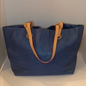 DOONEY AND BOURKE GROMMET SHOPPER ToteBLUE LEATHER